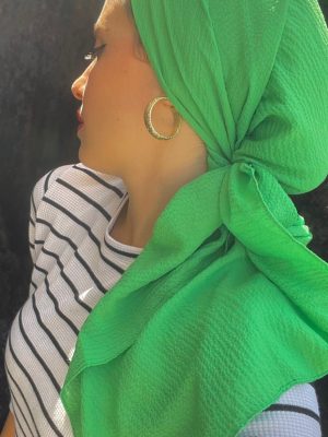 מטפחת מרובעת וופל ירוק מרקר