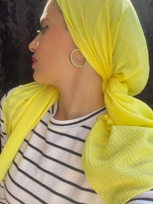 מטפחת וופל מרובעת צהוב מרקר