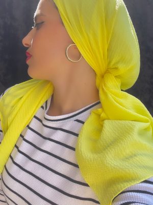 מטפחת וופל מרובעת צהוב מרקר