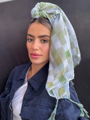 מטפחת פסטל ריבועים ירוק