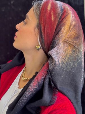 מטפחת מרובעת צמר שחור