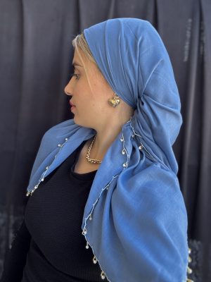 מטפחת מרובעת סיומת חרוז גינס