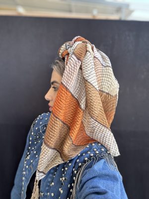 מטפחת ליה כתום סיומת פרנזים