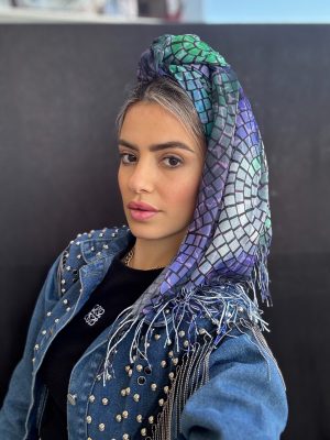 מטפחת עדי פשמינה דקה כחול