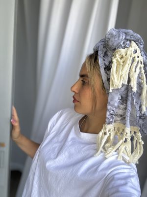 מטפחת אליה שחור סיומת קורשה