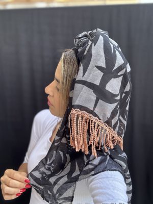 מטפחת תבל שחור אפור