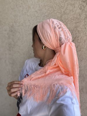 מטפחת תחרה אפרסק