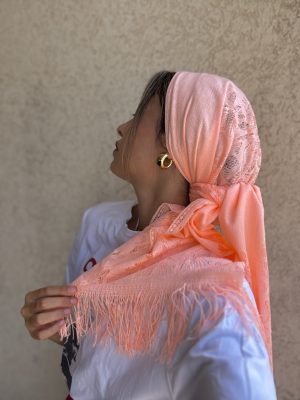 מטפחת תחרה אפרסק