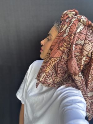 מטפחת פז פרחוני רוז