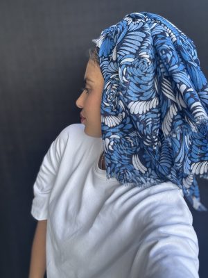 מטפחת פז פרחוני כחול