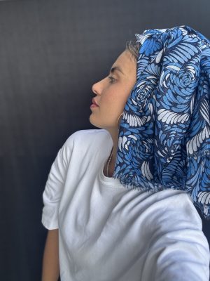 מטפחת פז פרחוני כחול