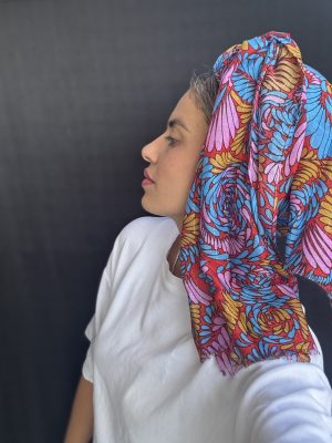 מטפחת פז פרחוני ורוד