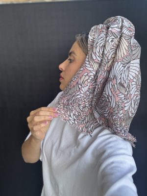 מטפחת פז פרחוני ורוד בייבי