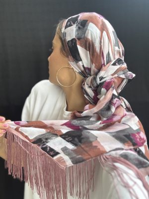 מטפחת שייני פרנזים ורוד