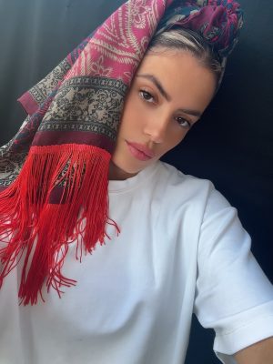 מטפחת גלי פרנזים אדום