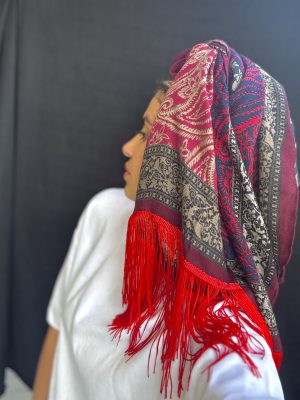 מטפחת גלי פרנזים אדום