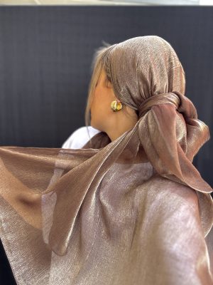 מטפחת גולד מבריקה חום