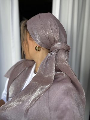 מטפחת גולד מבריקה לילך