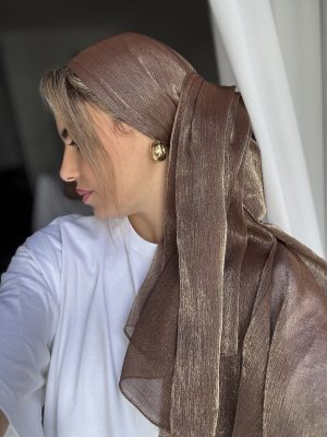 מטפחת גולד מבריקה חום