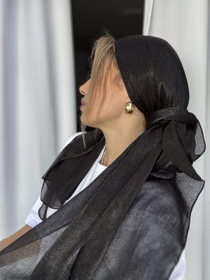 מטפחת גולד מבריקה שחור