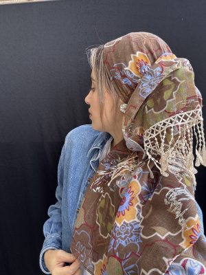 מטפחת טלאור נגיעות כסף כאמל