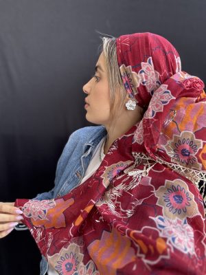 מטפחת טלאור נגיעות כסף בורדו