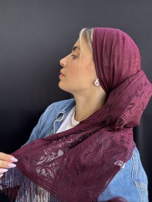 מטפחת תחרה בורדו