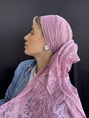 מטפחת תחרה ורוד