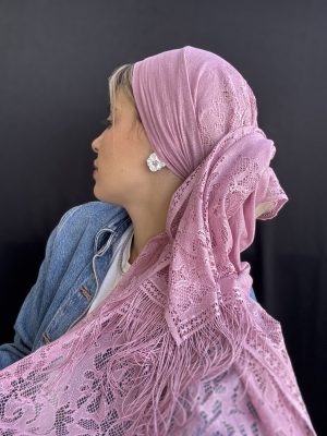 מטפחת תחרה ורוד