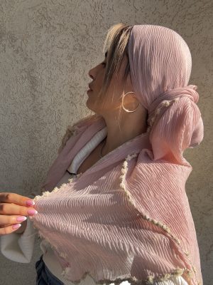 מטפחת פליסה יהלי ורוד