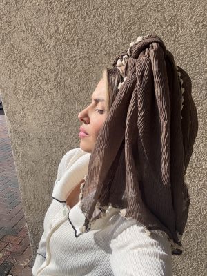 מטפחת פליסה יהלי חום