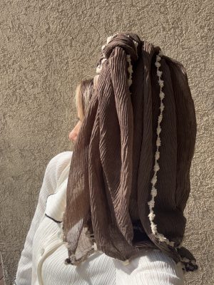 מטפחת פליסה יהלי חום