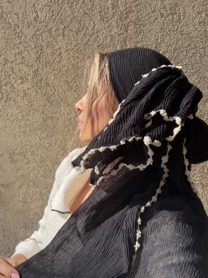 מטפחת פליסה יהלי שחור