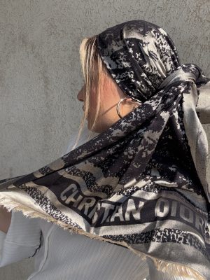 מטפחת D יוקרה דו צדדית שחור