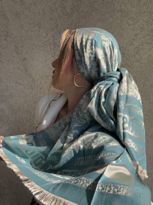 מטפחת D יוקרה טורקיז דו צדדית