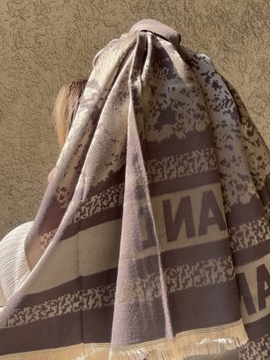 מטפחת D יוקרתית דו צדדית קפה