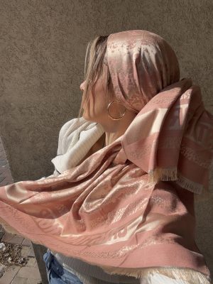 מטפחת D יוקרתית דו צדדית ורוד