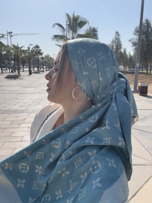 מטפחת L דו צדדית טורקיז