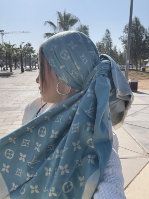 מטפחת L דו צדדית טורקיז