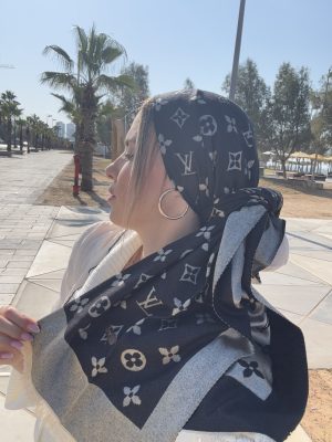 מטפחת L דו צדדית שחור