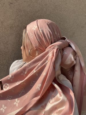 מטפחת L דו צדדית ורוד