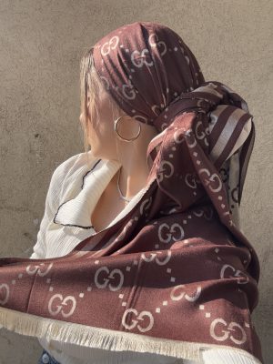 מטפחת G דו צדדית חום