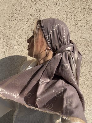 מטפחת G דו צדדית אפור