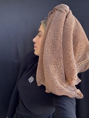 מטפחת פליסה סיומת תלתל מנומרת חמרה