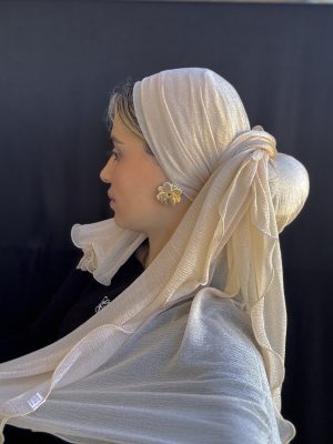 מטפחת פליסה סיומת תלתל מוזהב עדין