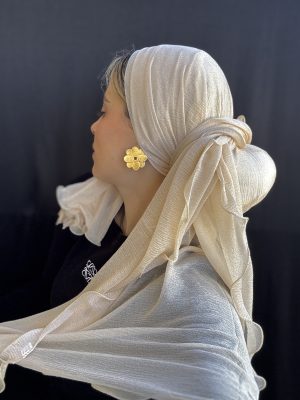 מטפחת פליסה סיומת תלתל מוזהב עדין