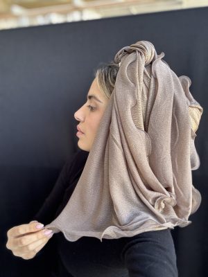 מטפחת פליסה סיומת תלתל קפה