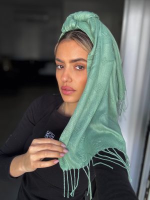 פשמינה דקה מדוגמת פיסטוק