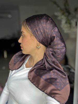 מטפחת lv משי חום