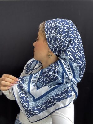 מטפחת D כחול משי